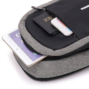 Men's Canvas Chest Bag External USB Interface