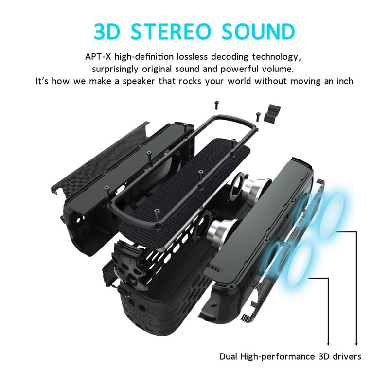 Waterproof Solar Bluetooth Speaker with LED light