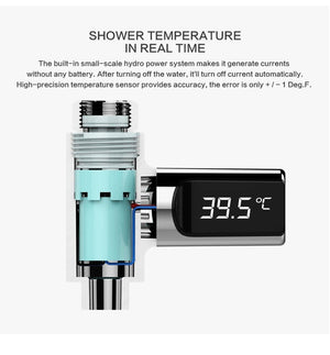 LED Display Home Water Shower Thermometer