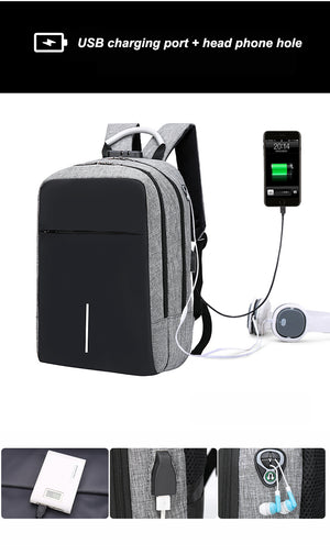Anti Theft Laptop USB Smart Man Backpack