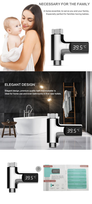 LED Display Home Water Shower Thermometer
