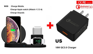 3 In 1 Fast Wireless Charger Dock